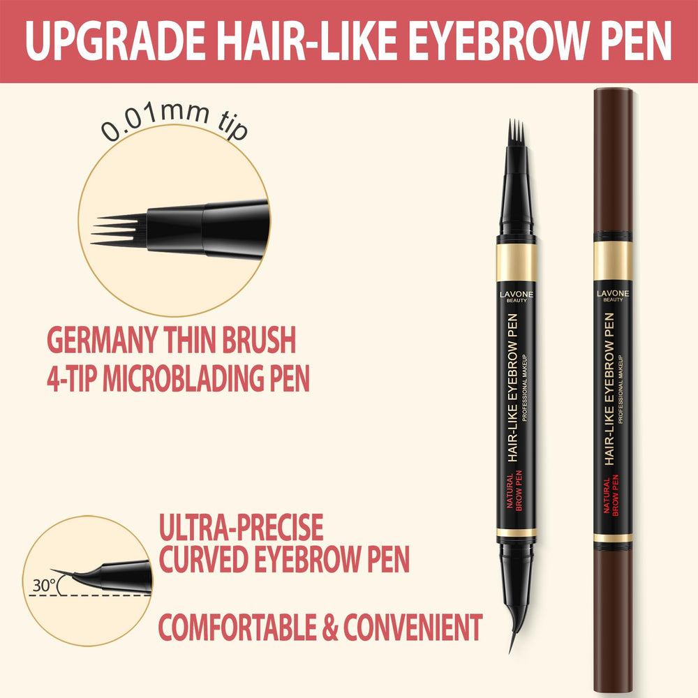 Stylo LAVONE sourcils pointe arqué précise pour dessiner les poils.