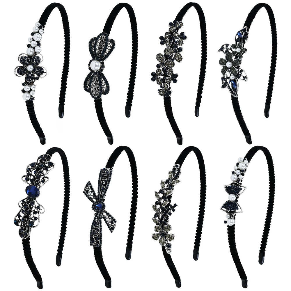 Lawie bandeau cheveux fleur strass pour un look éclatant et sûr.