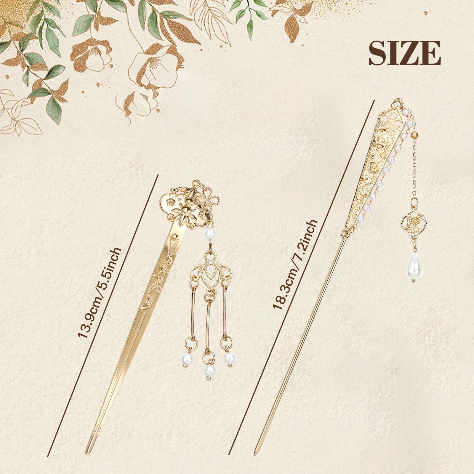 Lawie bâtons-cheveux dorés avec pendentif papillon, option chic pour cheveux longs.