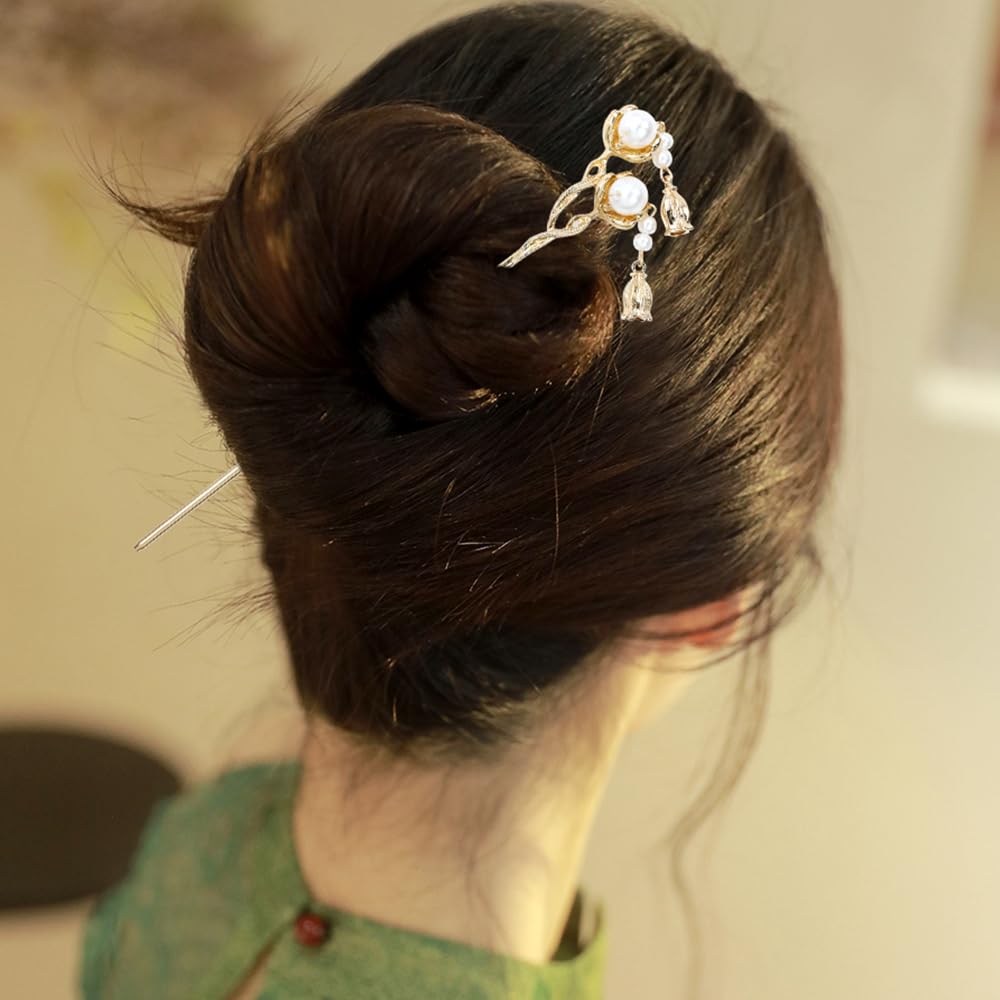 Lawie bâtons-cheveux dorés pour chignon, maintien discret et élégant.