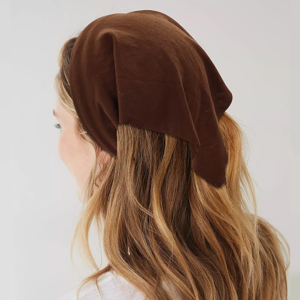 Lawie triangle coton vert, accessoire tendance pour coiffure rapide et confortable.