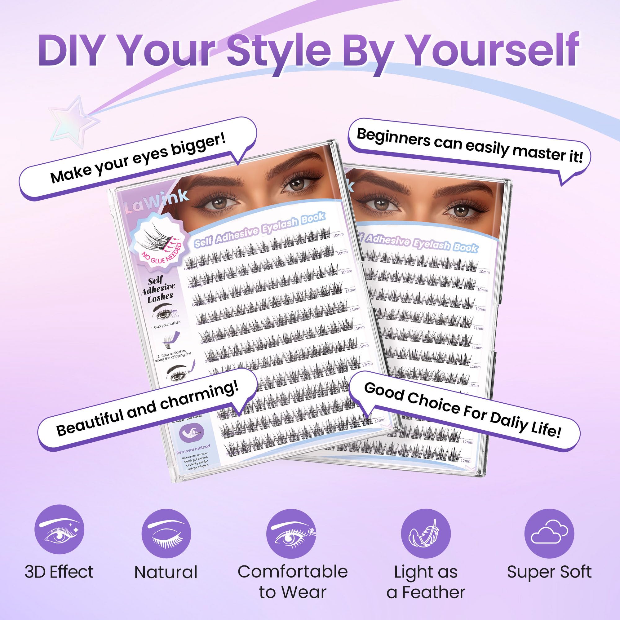Lawink kit application cils et pinces pour une pose précise.
