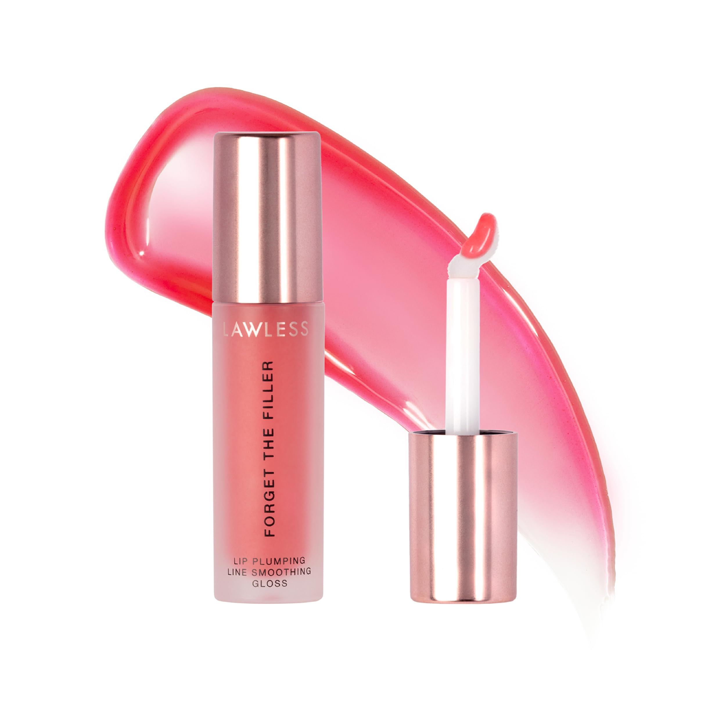 Lawless gloss repulpant en image, bouteille mettant en avant hydratation et brillance.