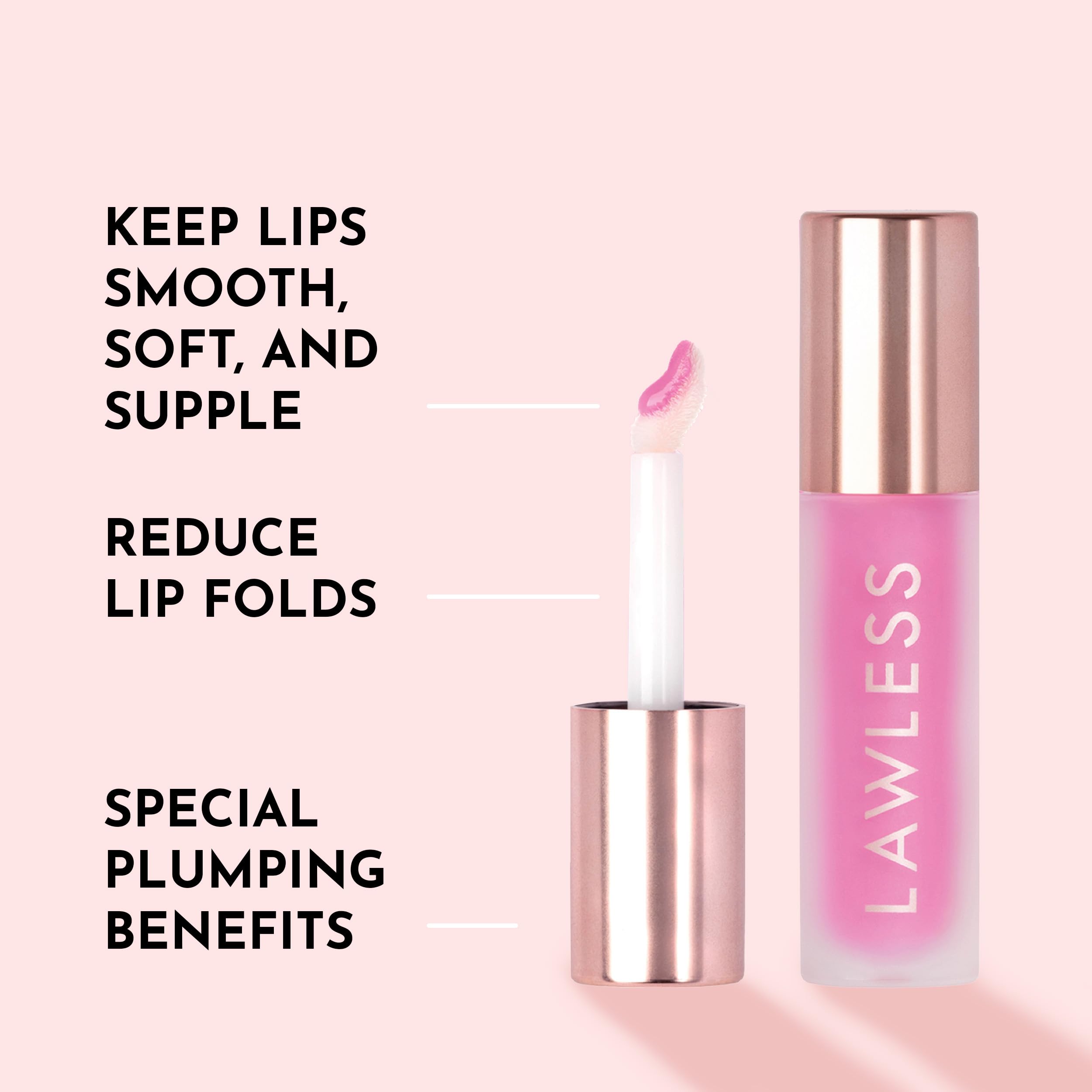 Texture soyeuse Lawless Fraise glacée sur lèvres, tenue longue durée