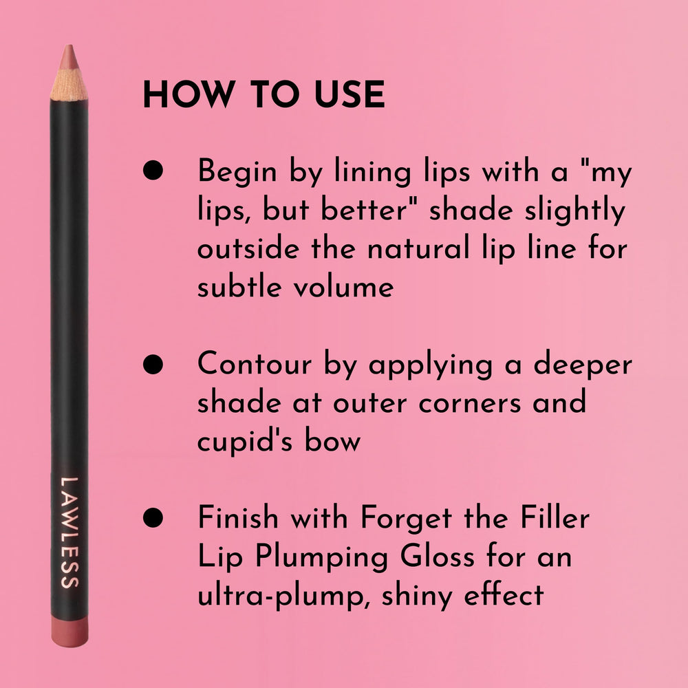 Lawless Forget the Filler Definer Liner Rosewood tip showing a sharp edge for contouring.