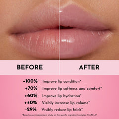 Lawless Forget The Filler Lip Plumper – Avant/après lèvres plus lisses et pulpeuses.