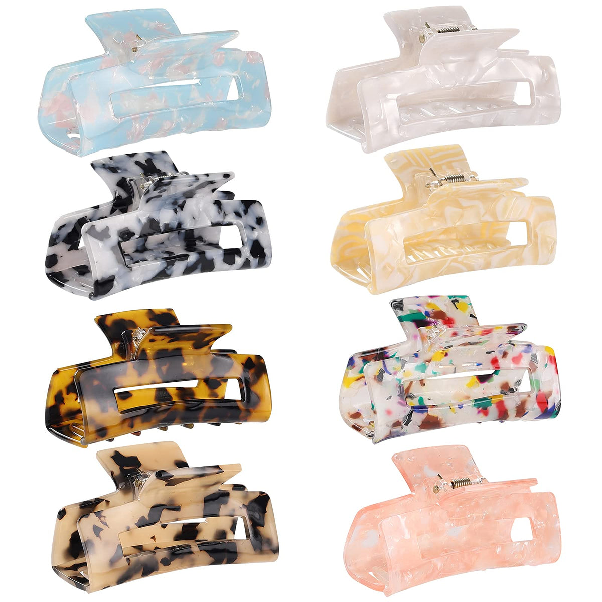 Pinces LAXIZAR tortue rectangulaires, fixation fiable pour cheveux fins et épais