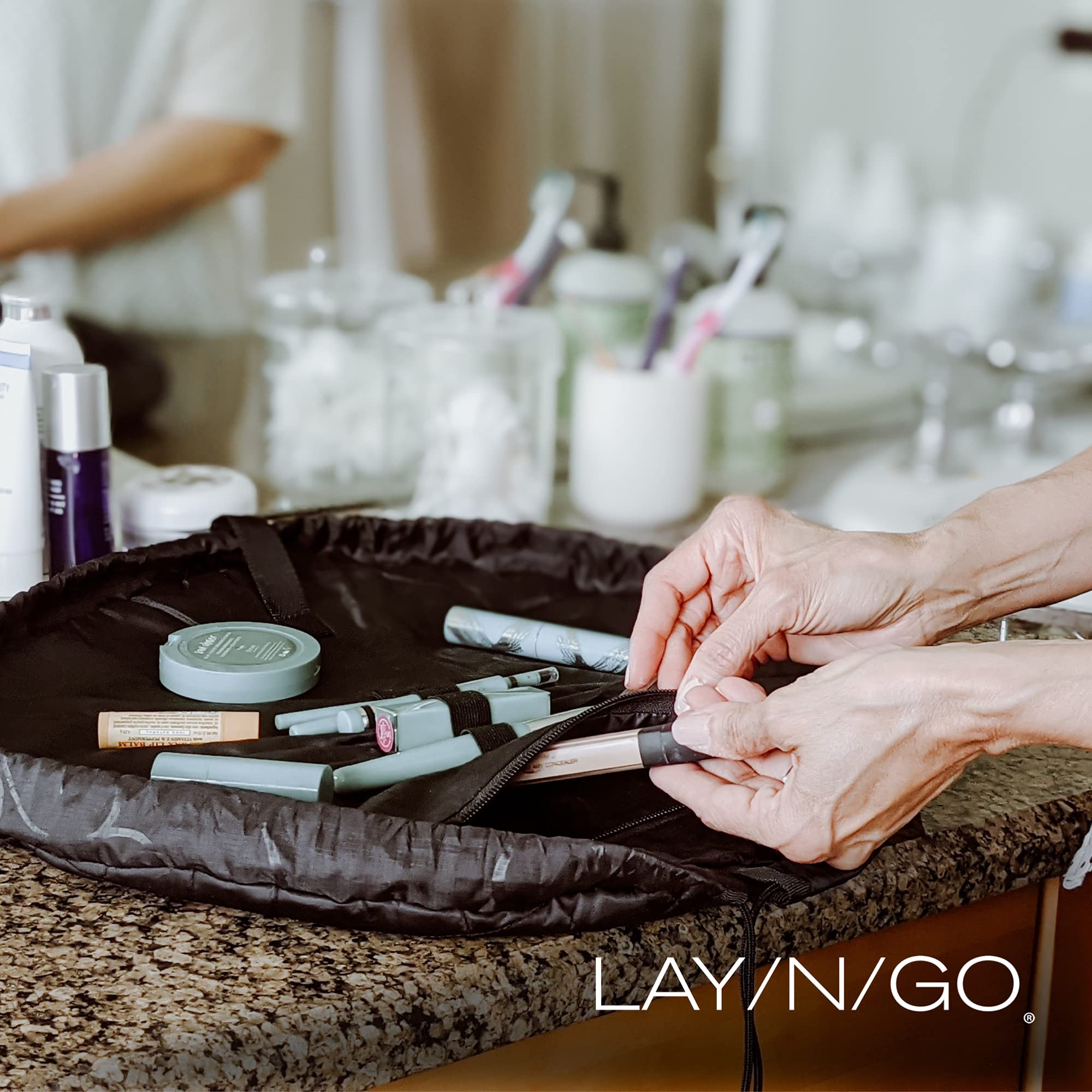 Lay-n-Go Cosmo imprimé éléphant, cadeau pratique et élégant