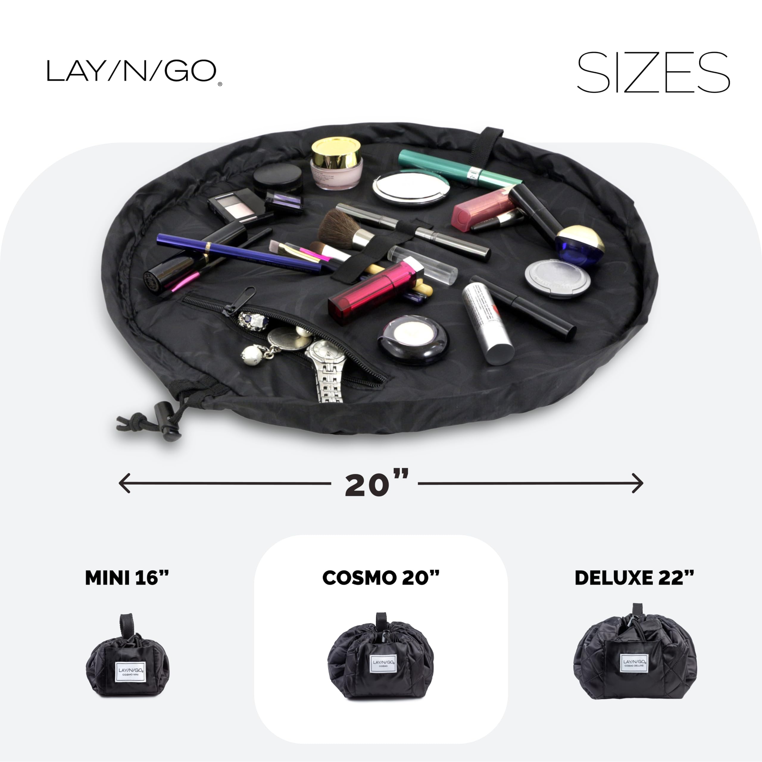 Lay-n-Go Cosmo Layflat poche zippée pour petites affaires