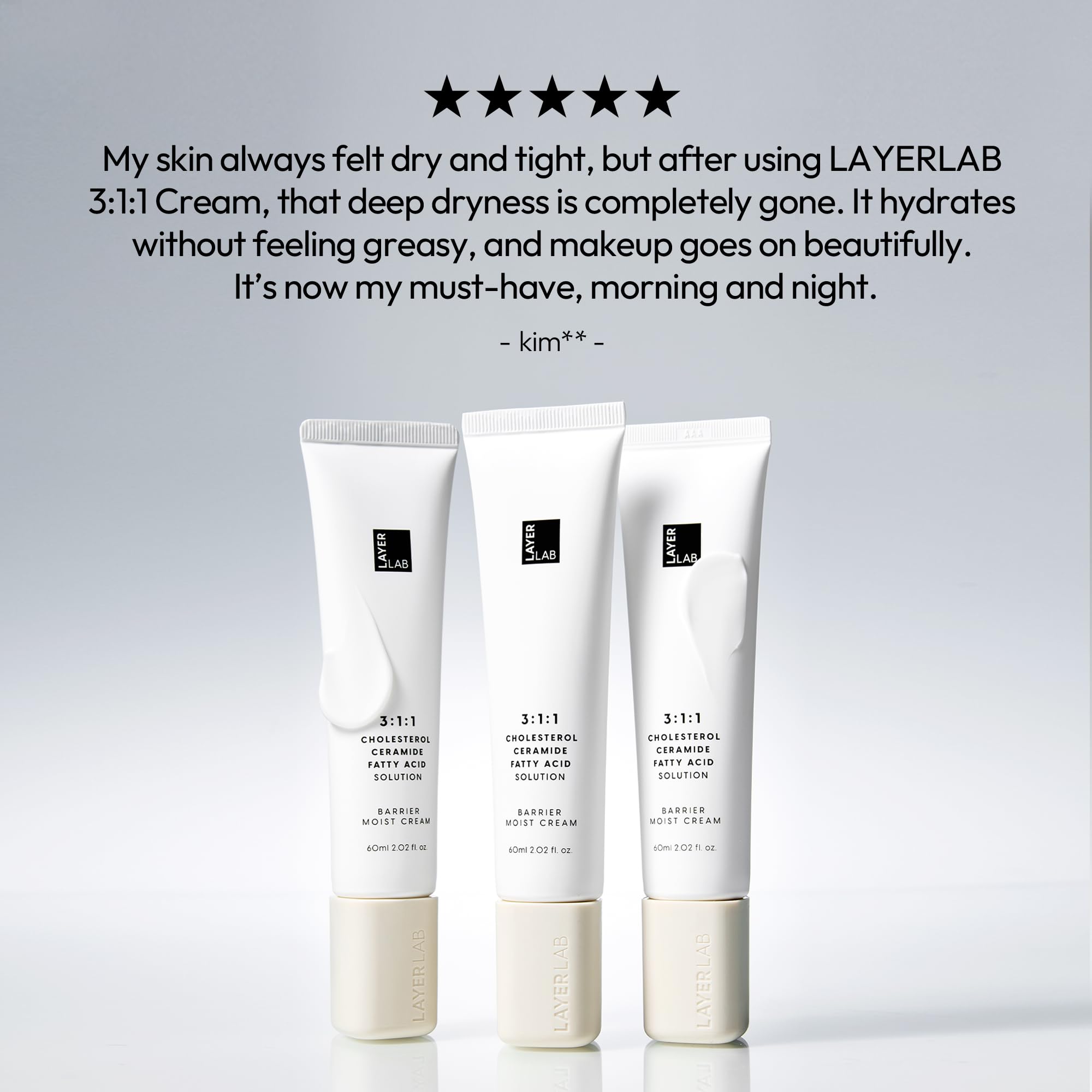 Routine nocturne avec Layerlab Barrier Moist Cream, hydratation douce et réparatrice.