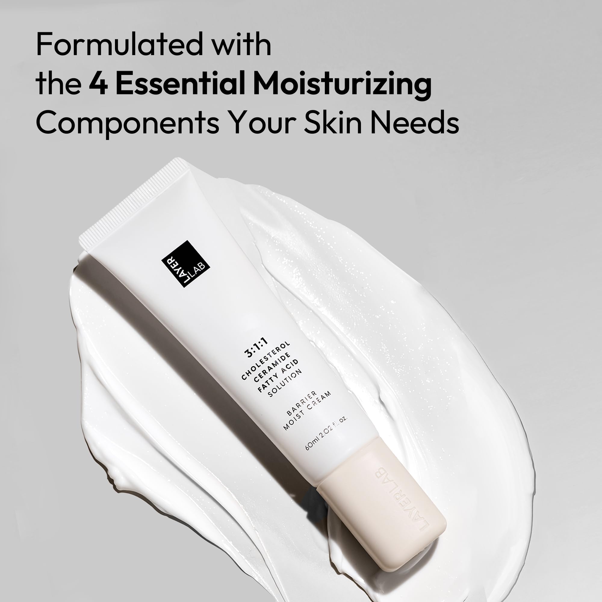 Texture riche et légère de Layerlab Barrier Moist Cream en gros plan.