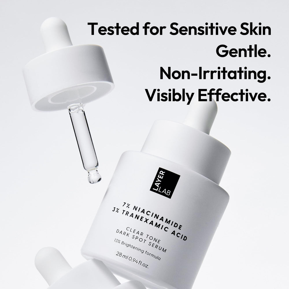 LAYERLAB dérivés vitamine C ajoutent luminosité potentielle et clarté apparente.