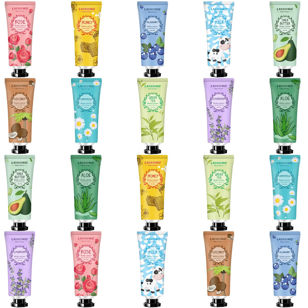 Layhomo lotion corps mini coffret 20-pack : hydratation pratique pour voyages et cadeaux