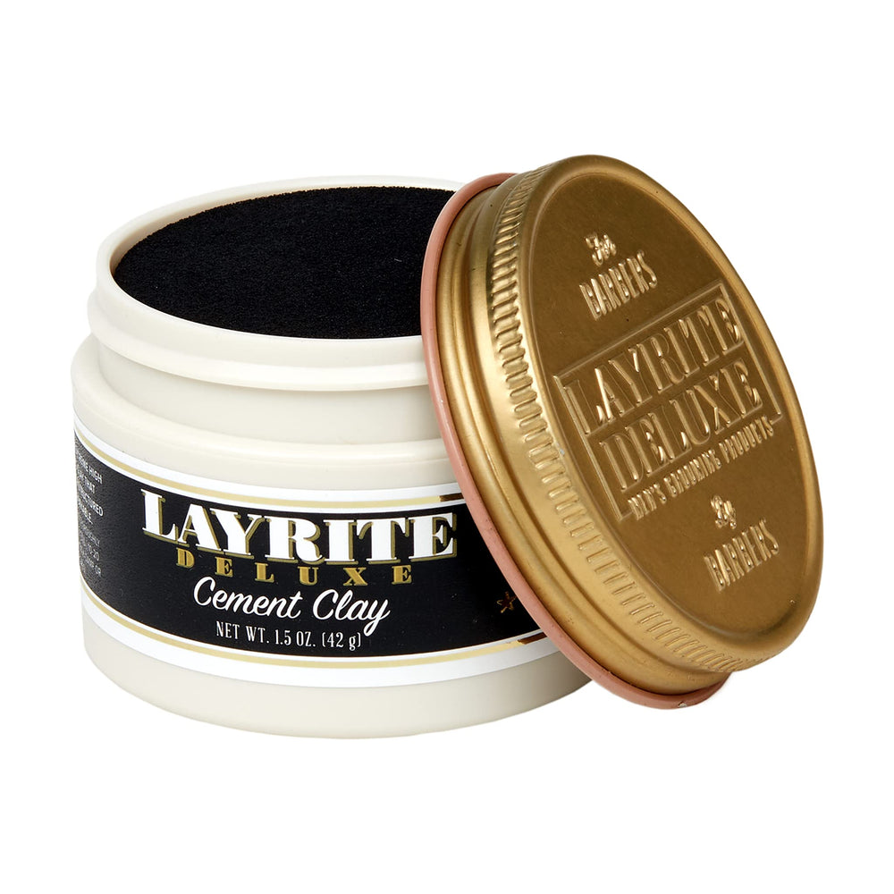 Layrite Deluxe Cement Clay application coiffante pour style durable toute la journée
