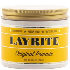 Layrite Original Pomade – bouteille nette, application facilitée pour une tenue durable.