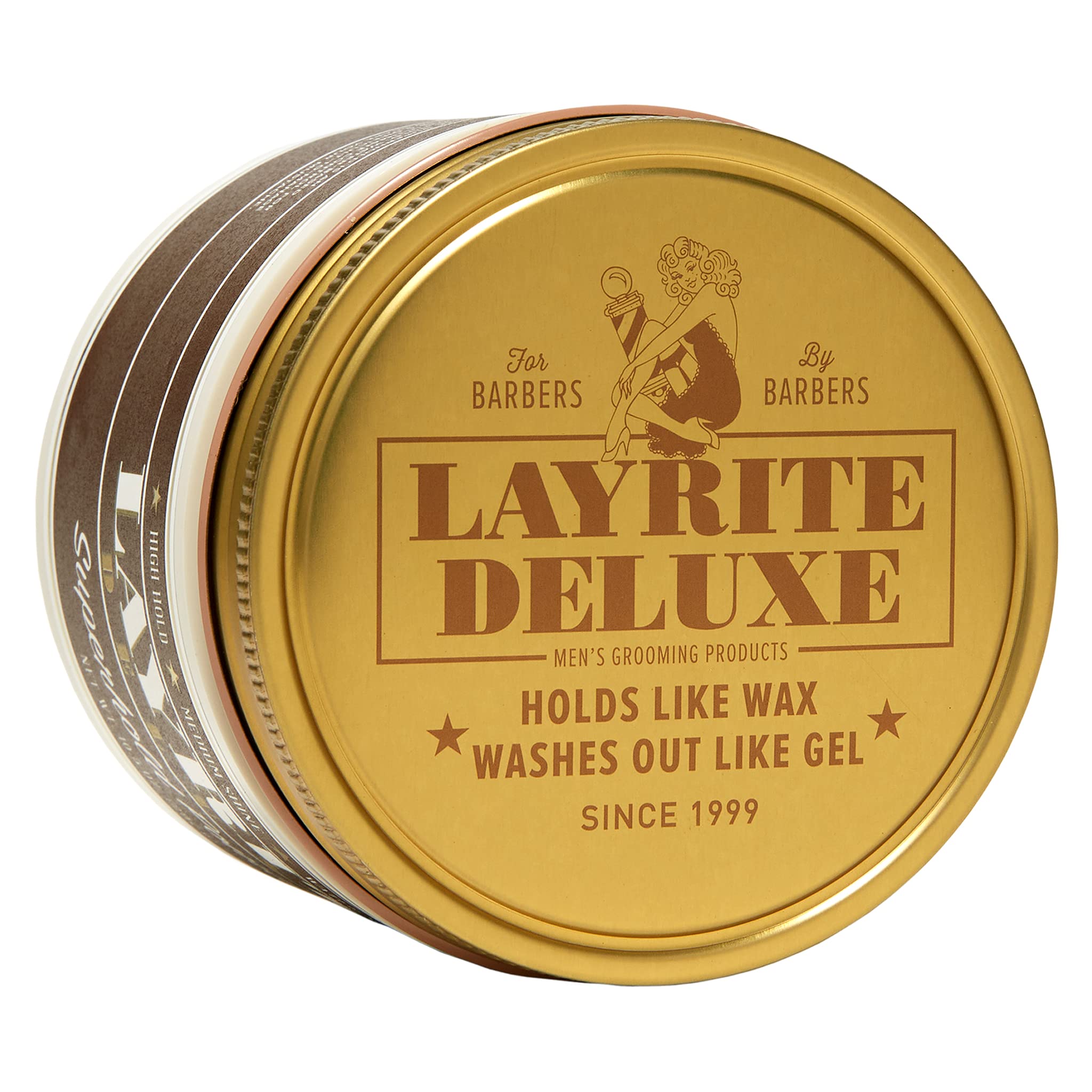 Layrite Super Hold Pomade – mains appliquant la pomade, distribution homogène sur cheveux épais