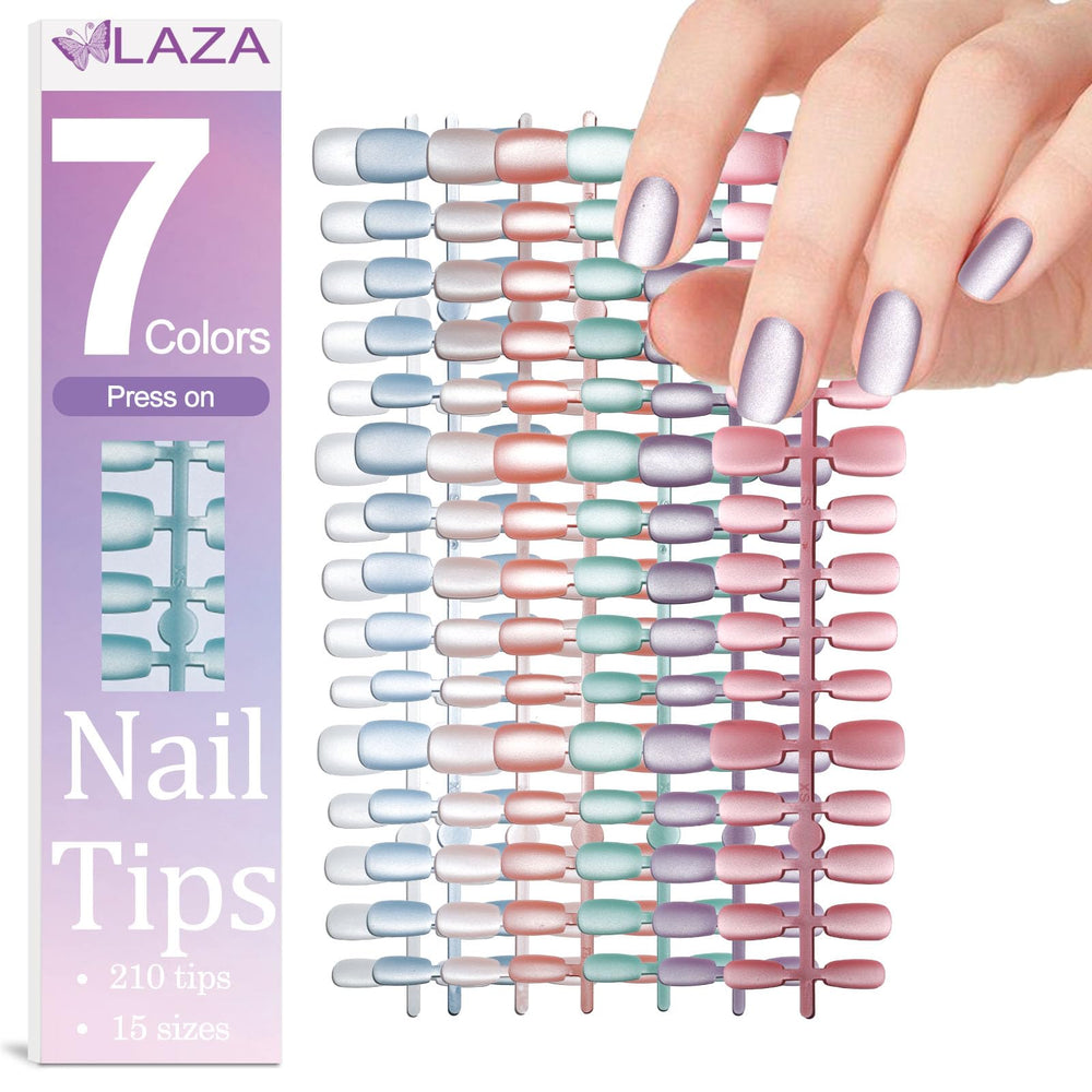 Ongles adhésifs Laza effet œil de chat mat pour un look élégant.