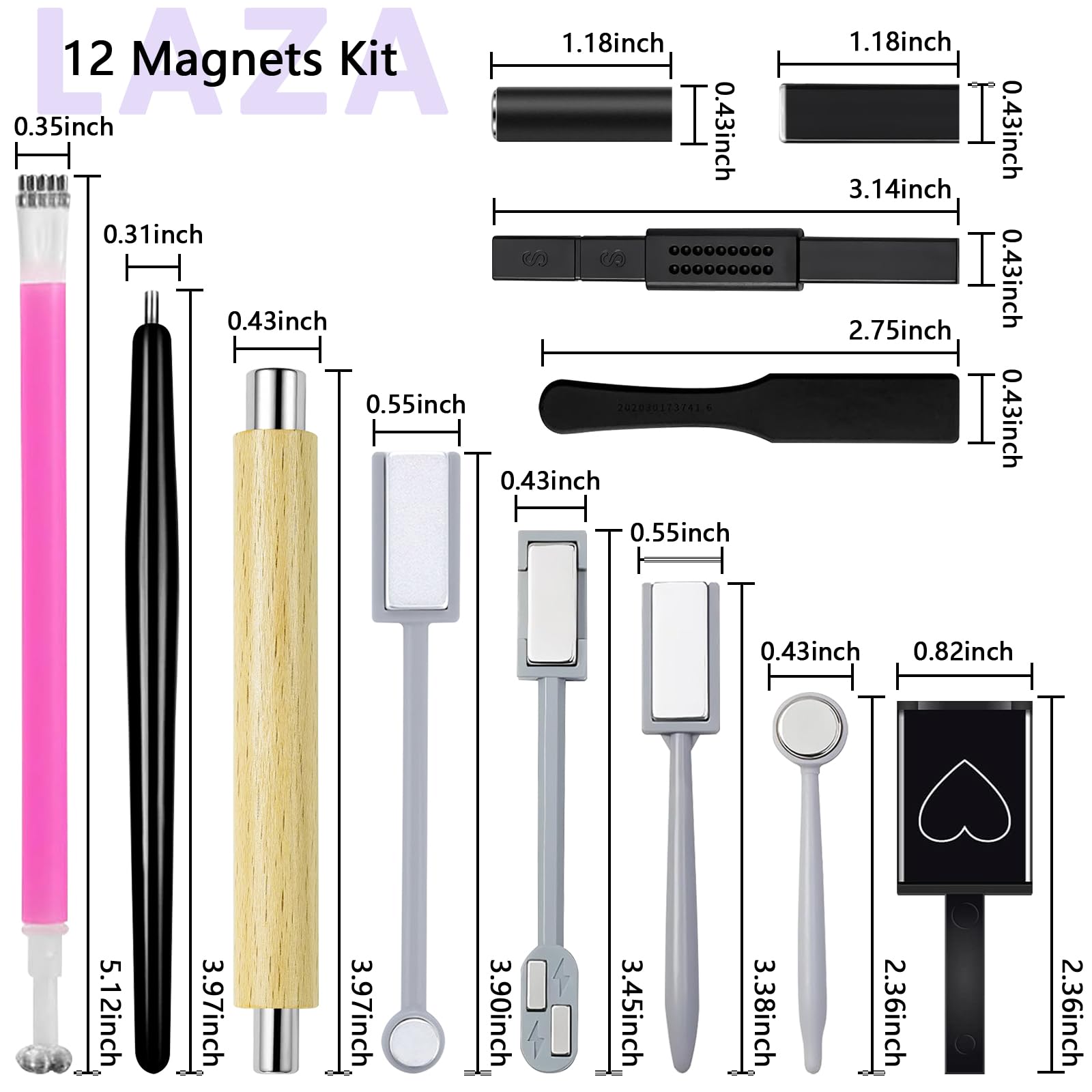 Aimant cylindre 10 mm Laza pour créer l'effet œil de chat.