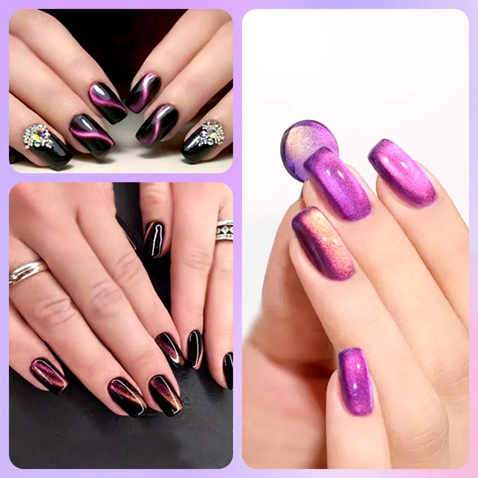Aimant rectangle long Laza pour effets linéaires sur ongles.