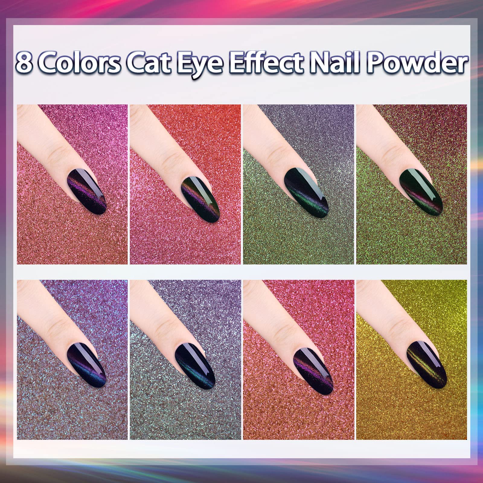 Laza Cat Eye Poudre avec aimant double tête pour divers effets Cat Eye.