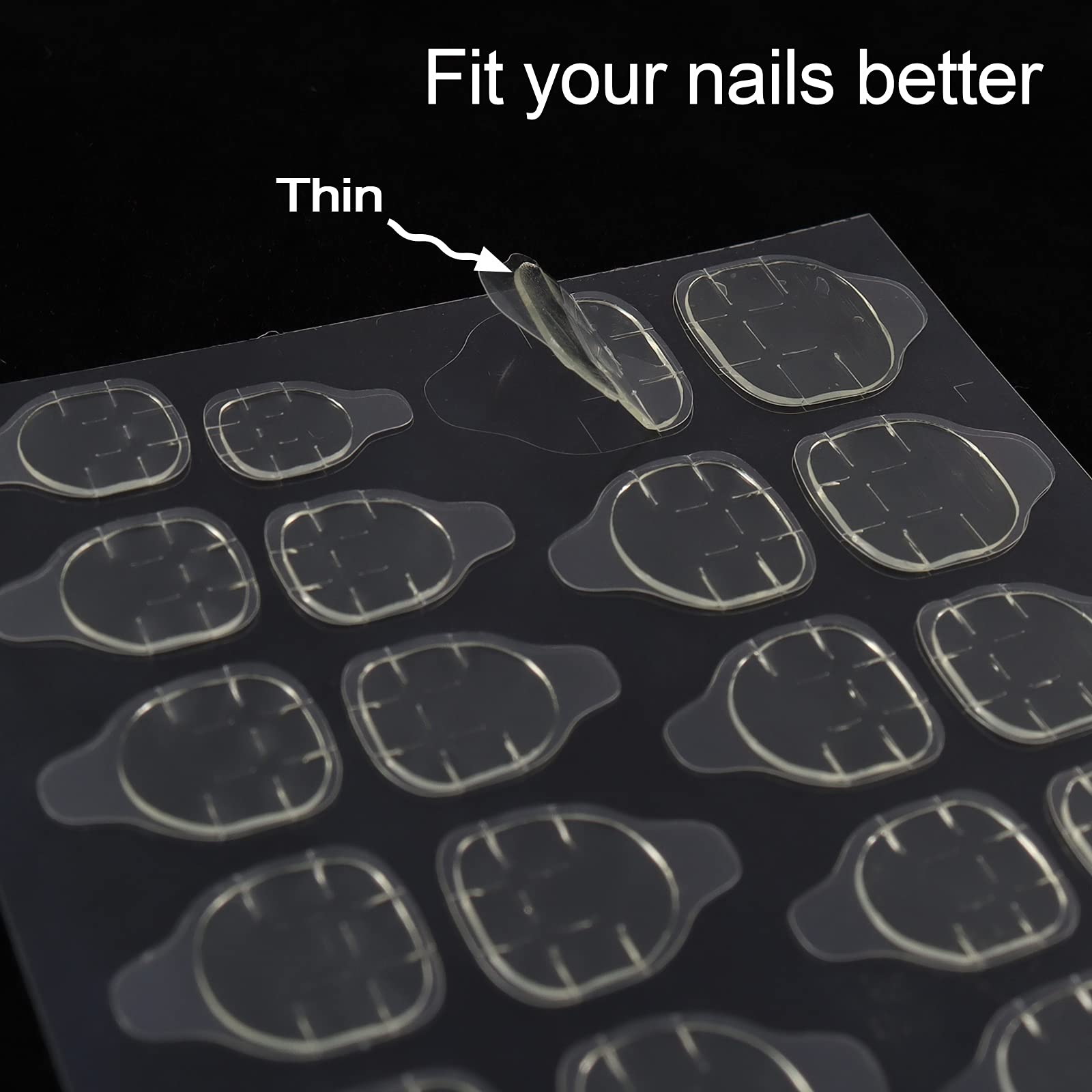 Colles double-face fin Laza, adhésif durable pour ongles artificiels.