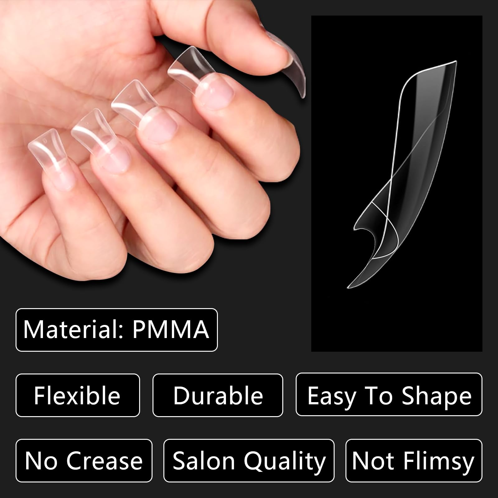Embouts canard transparents Laza en PMMA, aspect clair pour application rapide.
