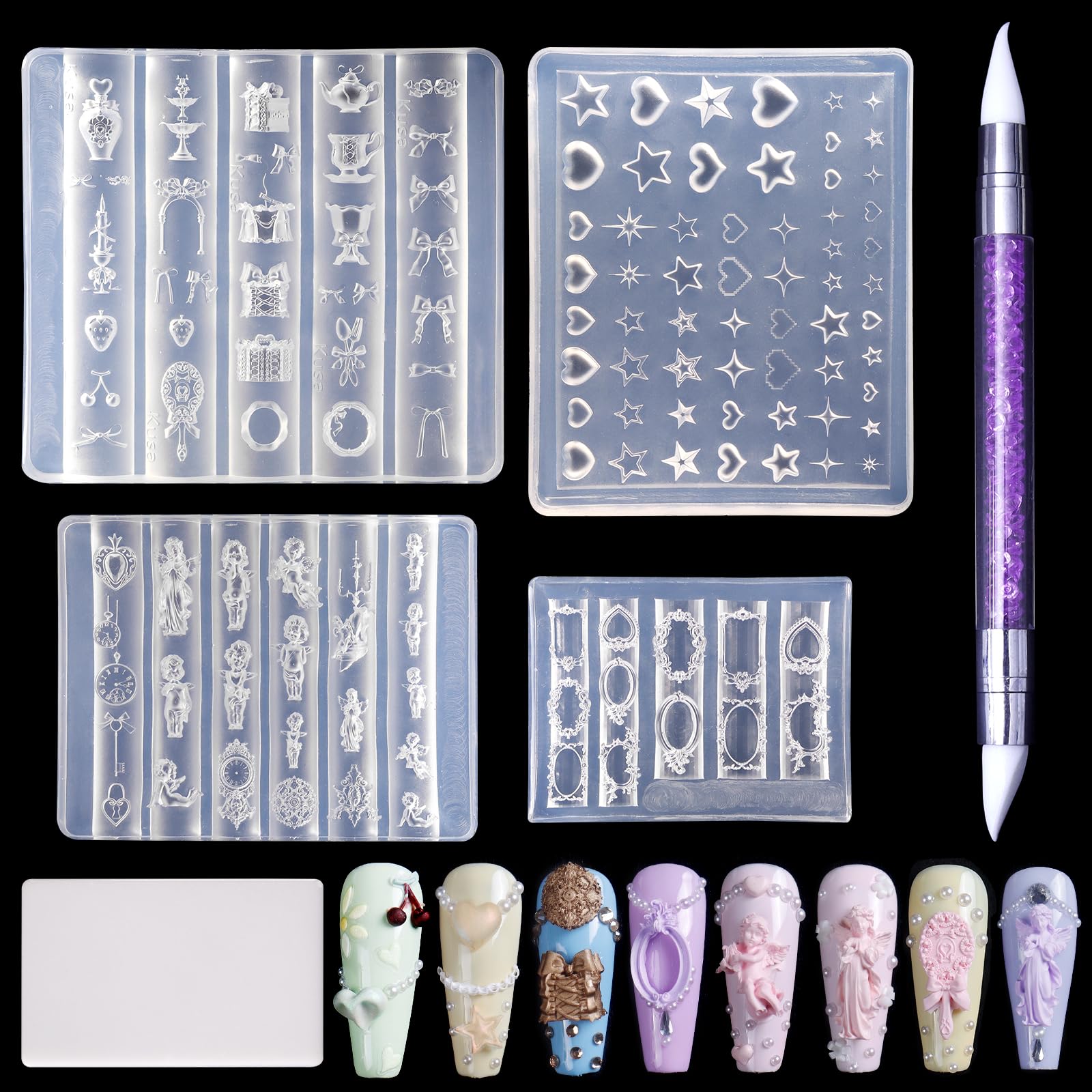 Laza Virgin Mary : moule 3D pour relief précis sur ongles.