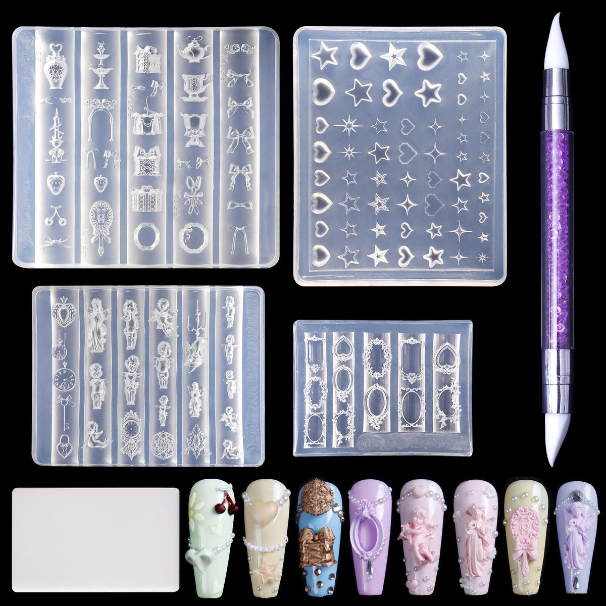 Laza Virgin Mary : moule 3D pour relief précis sur ongles.