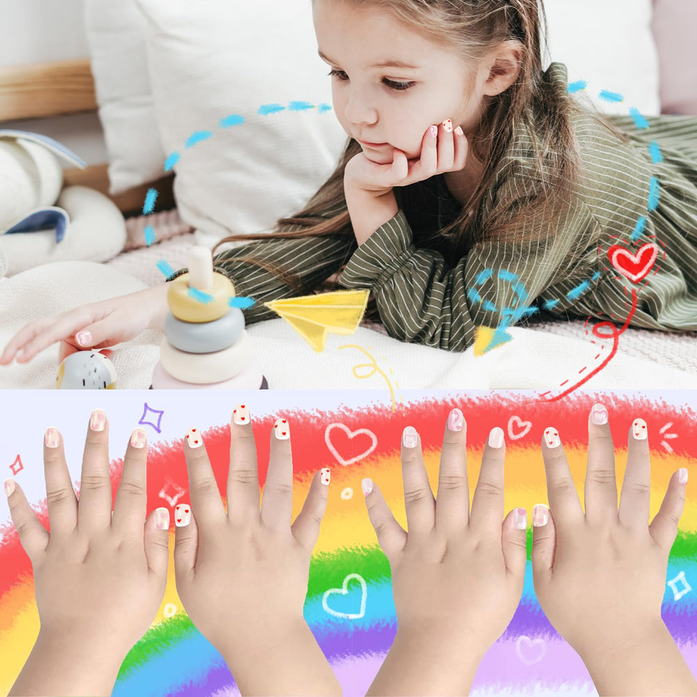 Ongles press‑on Laza pour enfants, pose rapide et sans outils.