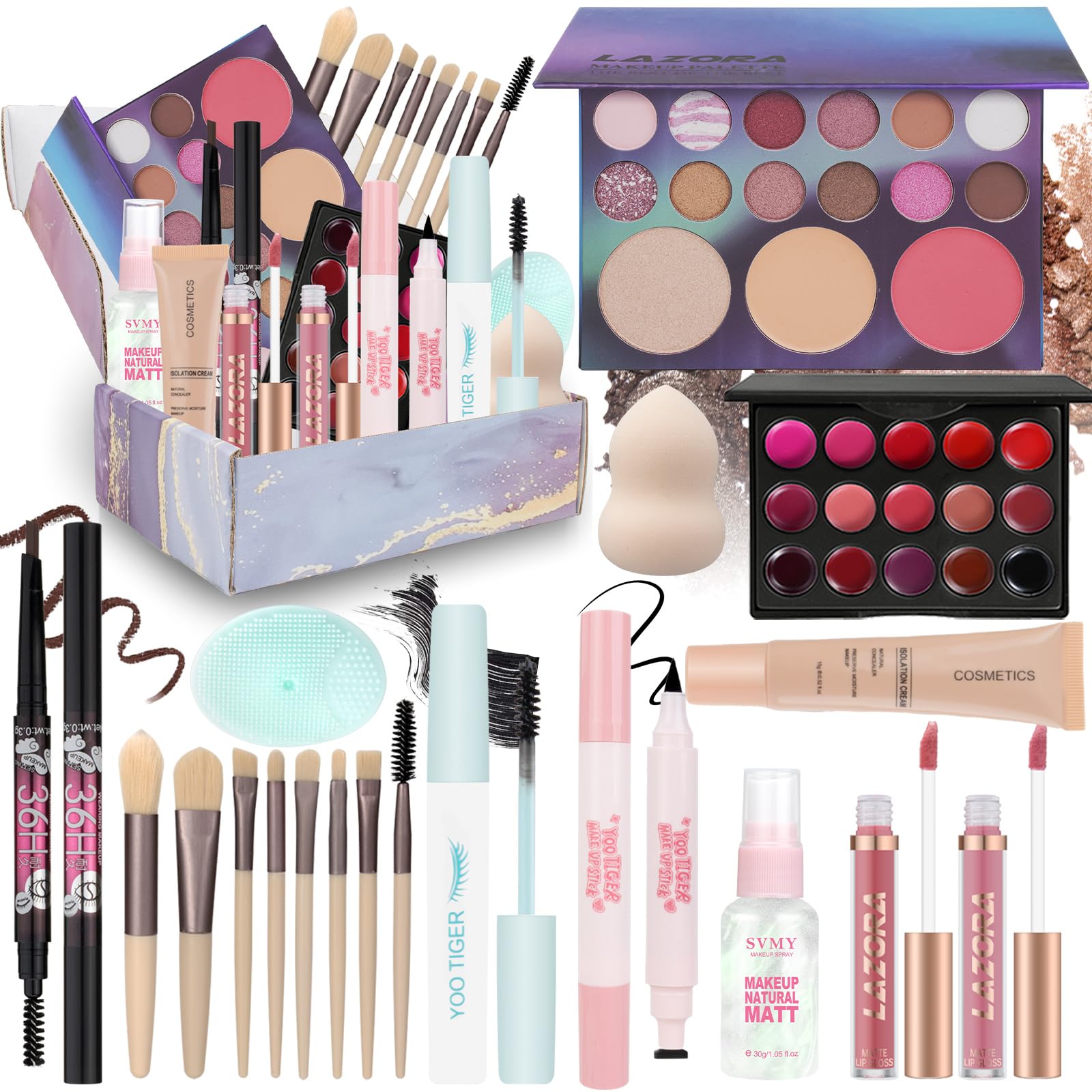 LAZORA kit-maquillage tous-en-un pour un style quotidien rapide.