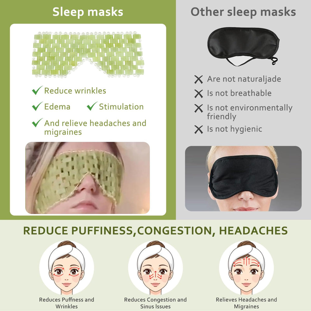 LazyGa masque yeux en jade chauffant stimule circulation et éclat du regard.
