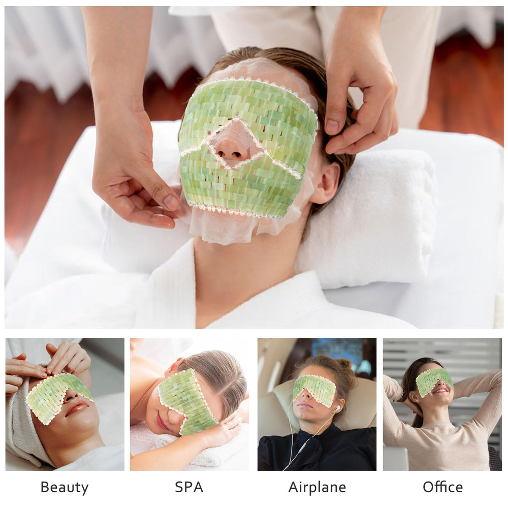 LazyGa masque yeux en jade refroidissement apaise les poches et la fatigue.