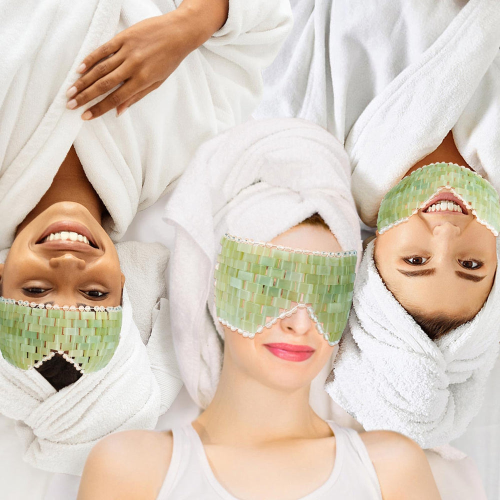  LazyGa masque yeux en jade pour méditation et relaxation.