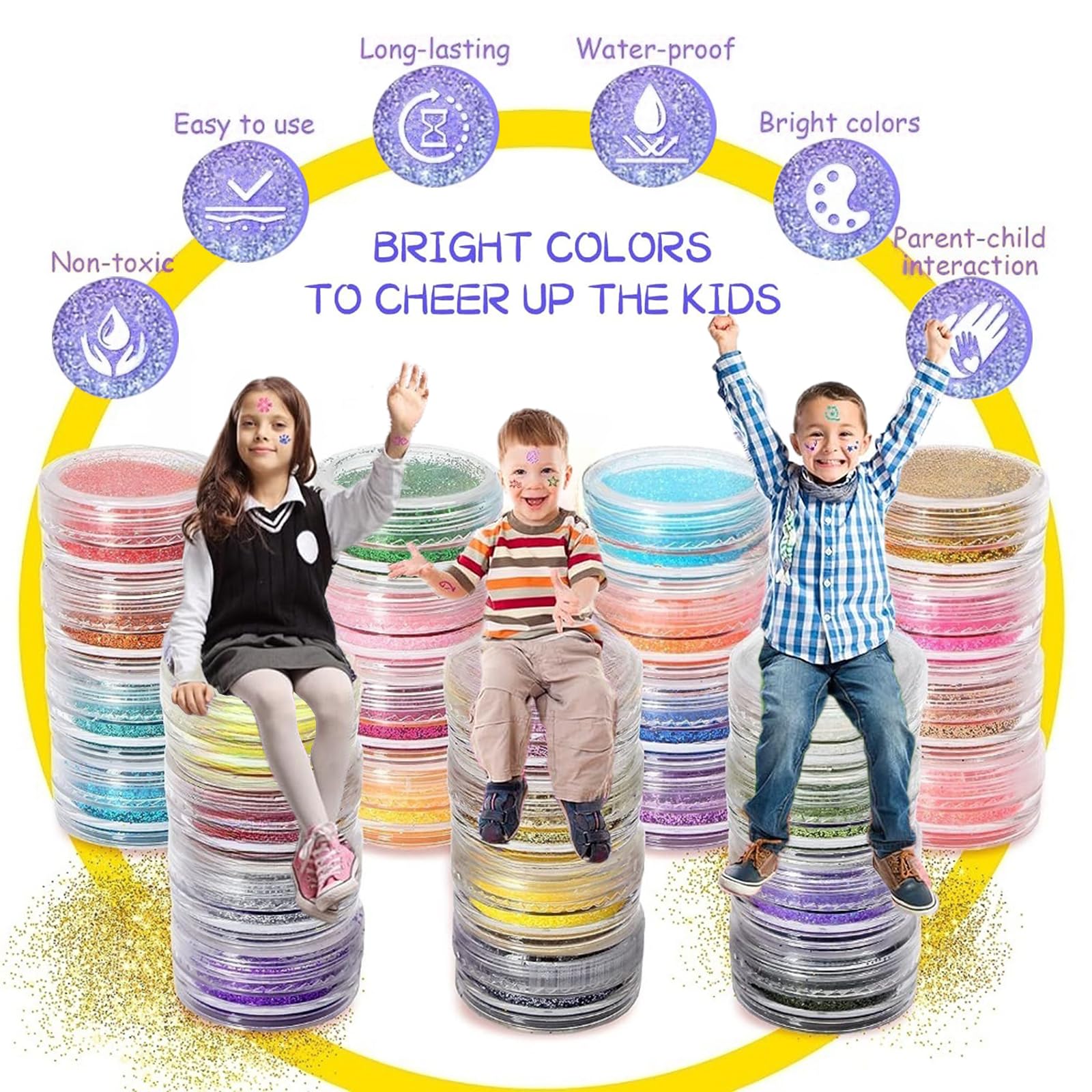 LCDGTJ paillettes-couleurs-fluorescents pour effets lumineux et visibles en soirée
