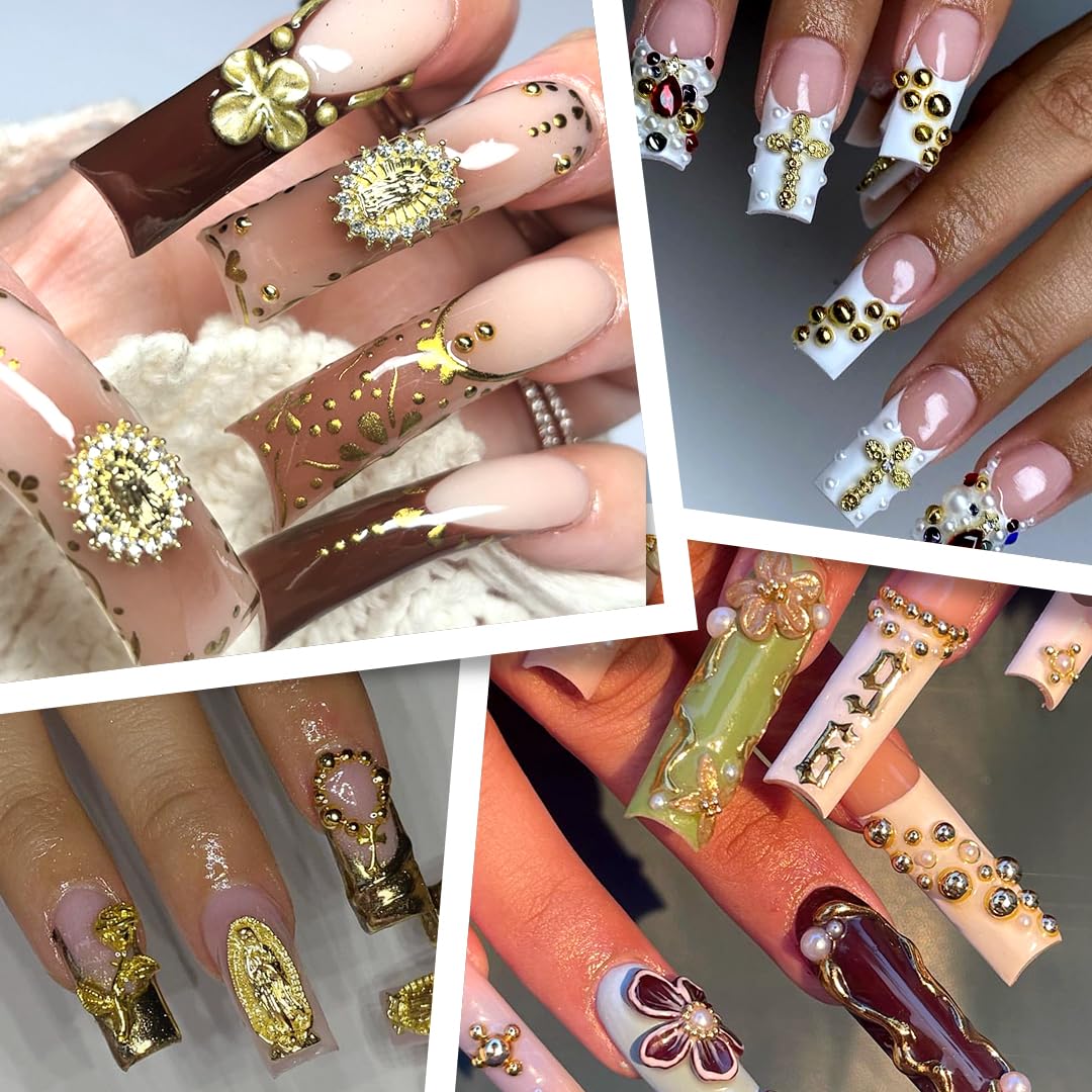 LCiclly coffret bijoux ongles doré, kit polyvalent pour création fait maison.