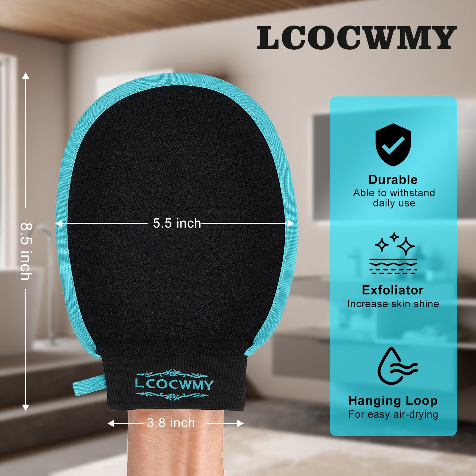 Gants exfoliants LCOCWMY, adaptés pour une peau douce et visiblement lisse.