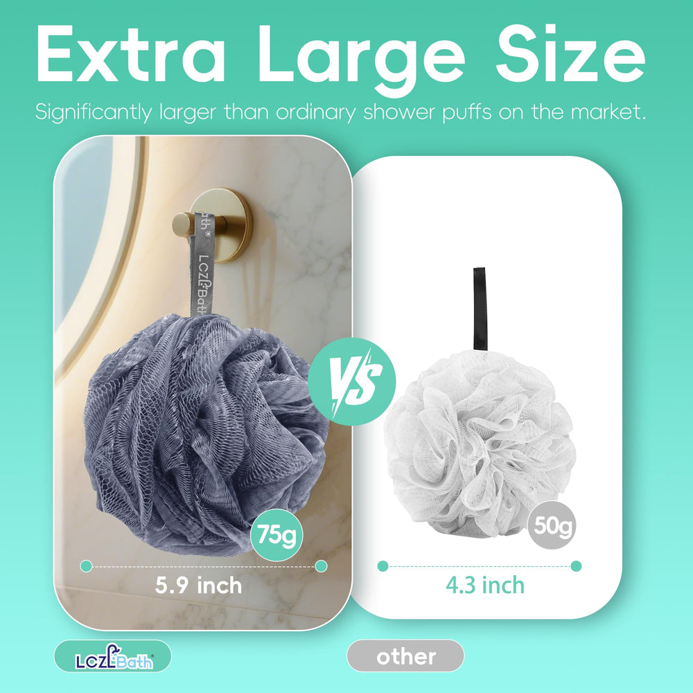 Éponge de douche LCZLBath douce, idéale pour la peau sensible.