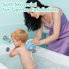 LCZLBath Loofah maillage dense pour exfolier en douceur et mousse riche