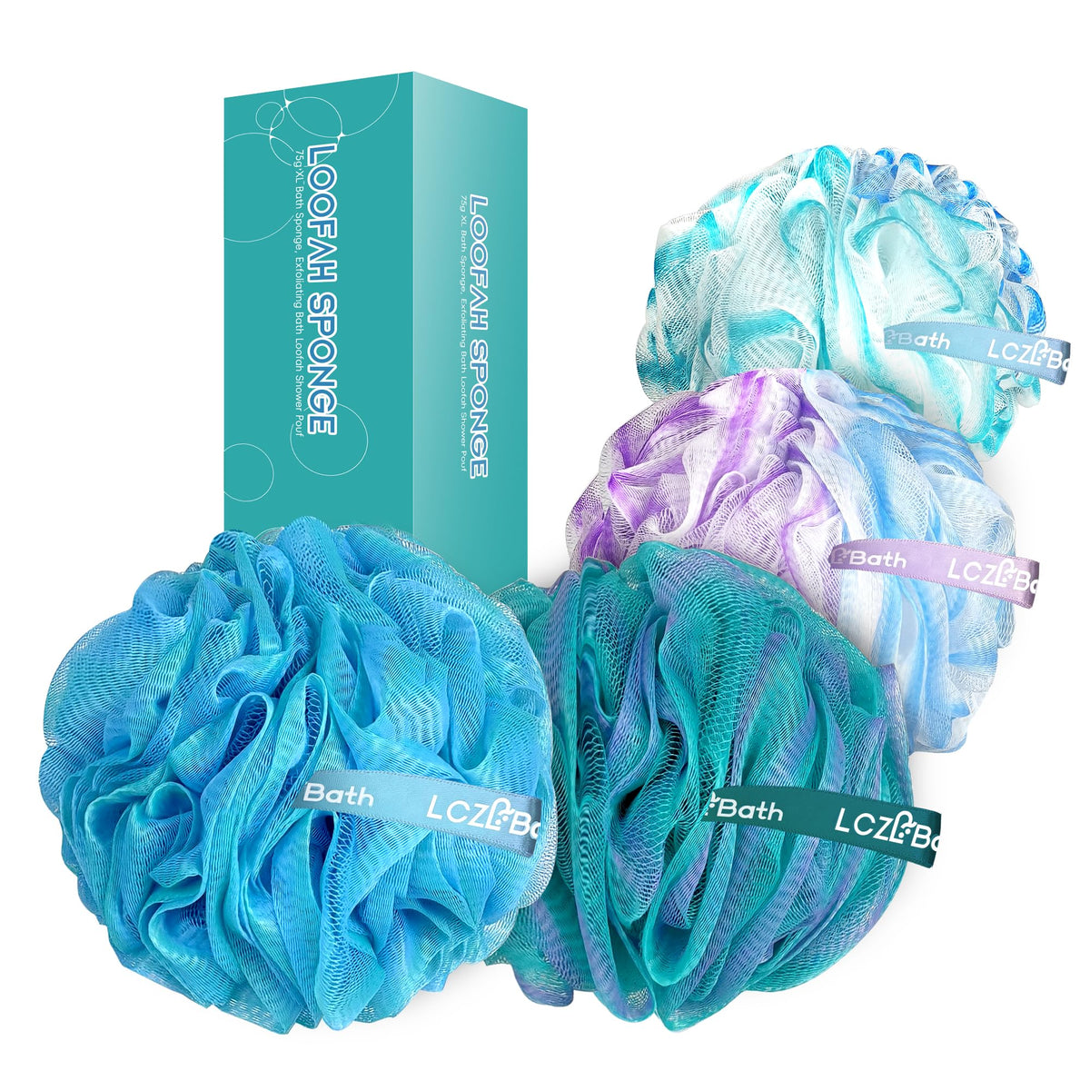 LCZLBath Loofah XL éponge douche généreuse pour nettoyage efficace