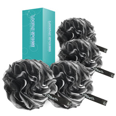 Éponge LCZLBath Luffa XL, pack noir, ensemble de quatre pour le gommage du corps.