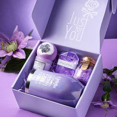 Sels bain lavande LE CADEAU, parfait pour spa à domicile.