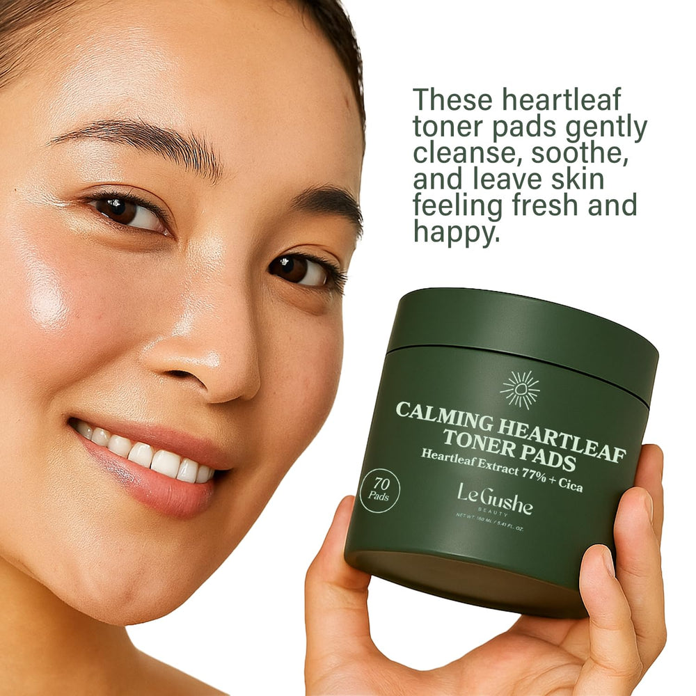 Le Gushe Heartleaf Toner Pads : hydratation durable et peau plus souple.
