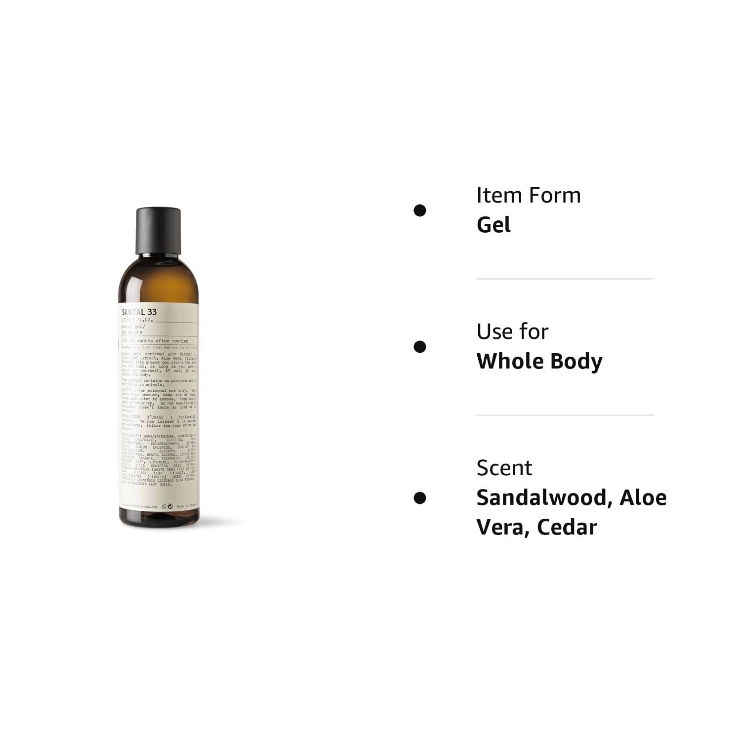 Le Labo Santal 33 Gel Douche – ambiance spa, douceur veloutée pour la peau.