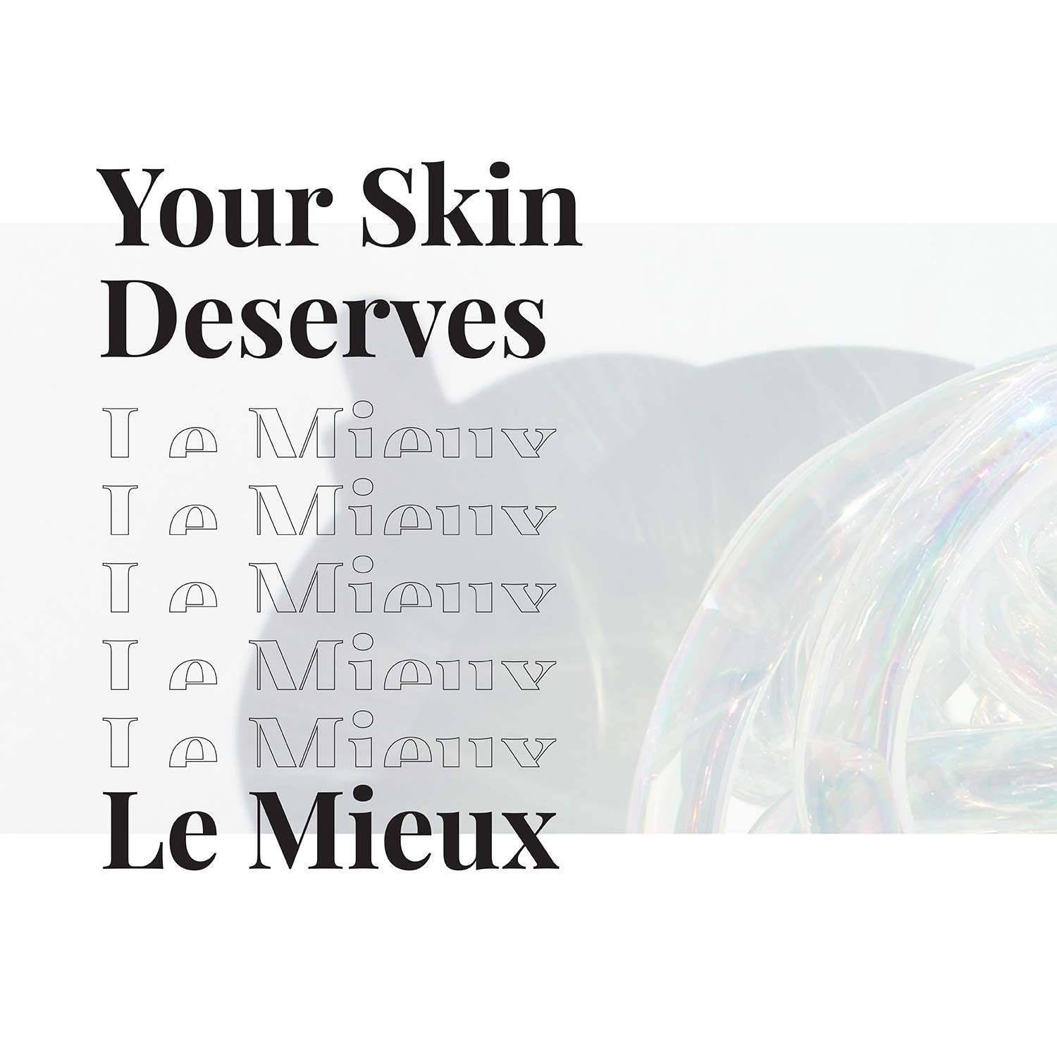 Le Mieux Essence: emballage sans parfum adapté à une routine quotidienne.