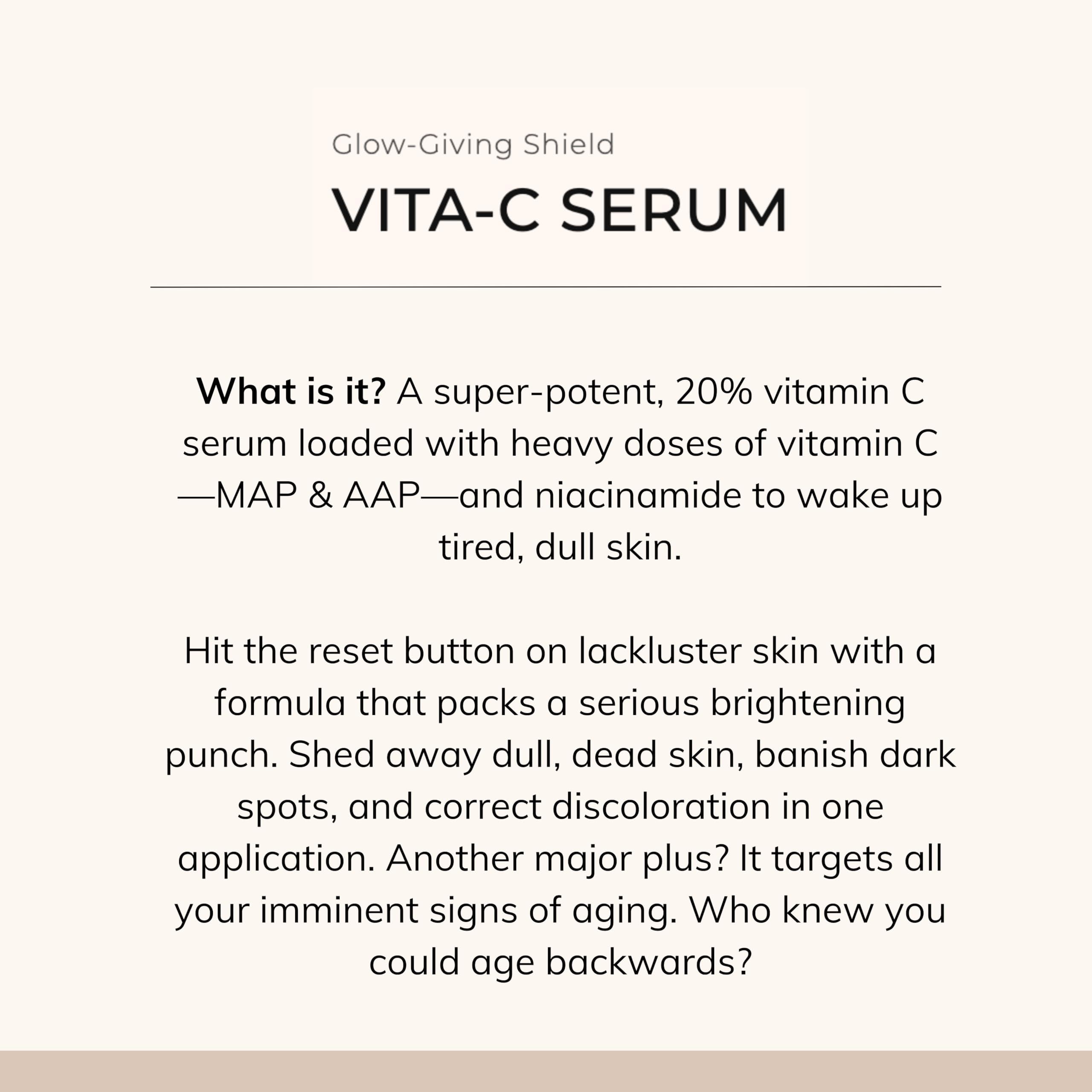 Vitamines B et E dans Le Mieux Vita-C Serum pour nourrir la peau.