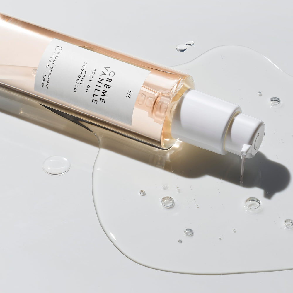 Le Monde Gourmand Crème Vanille huile pour le corps, absorption rapide.