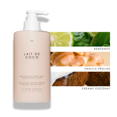 Notes vanille et praline créent un parfum chaleureux pour un rituel bien-être.