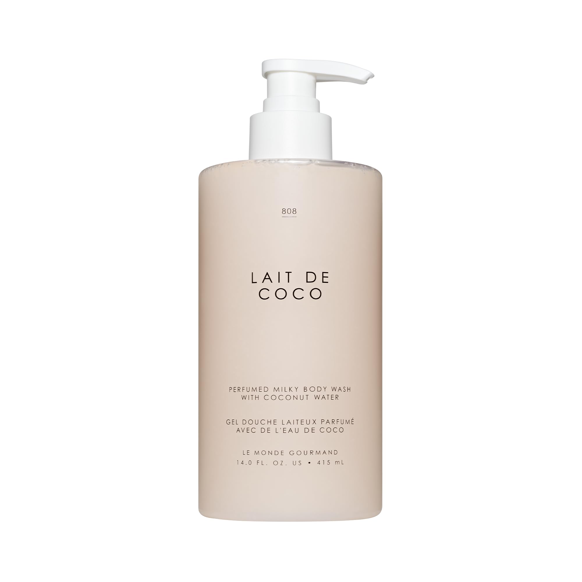 Le Monde Gourmand Lait de Coco : flacon pompe pour une application pratique et parfumée.