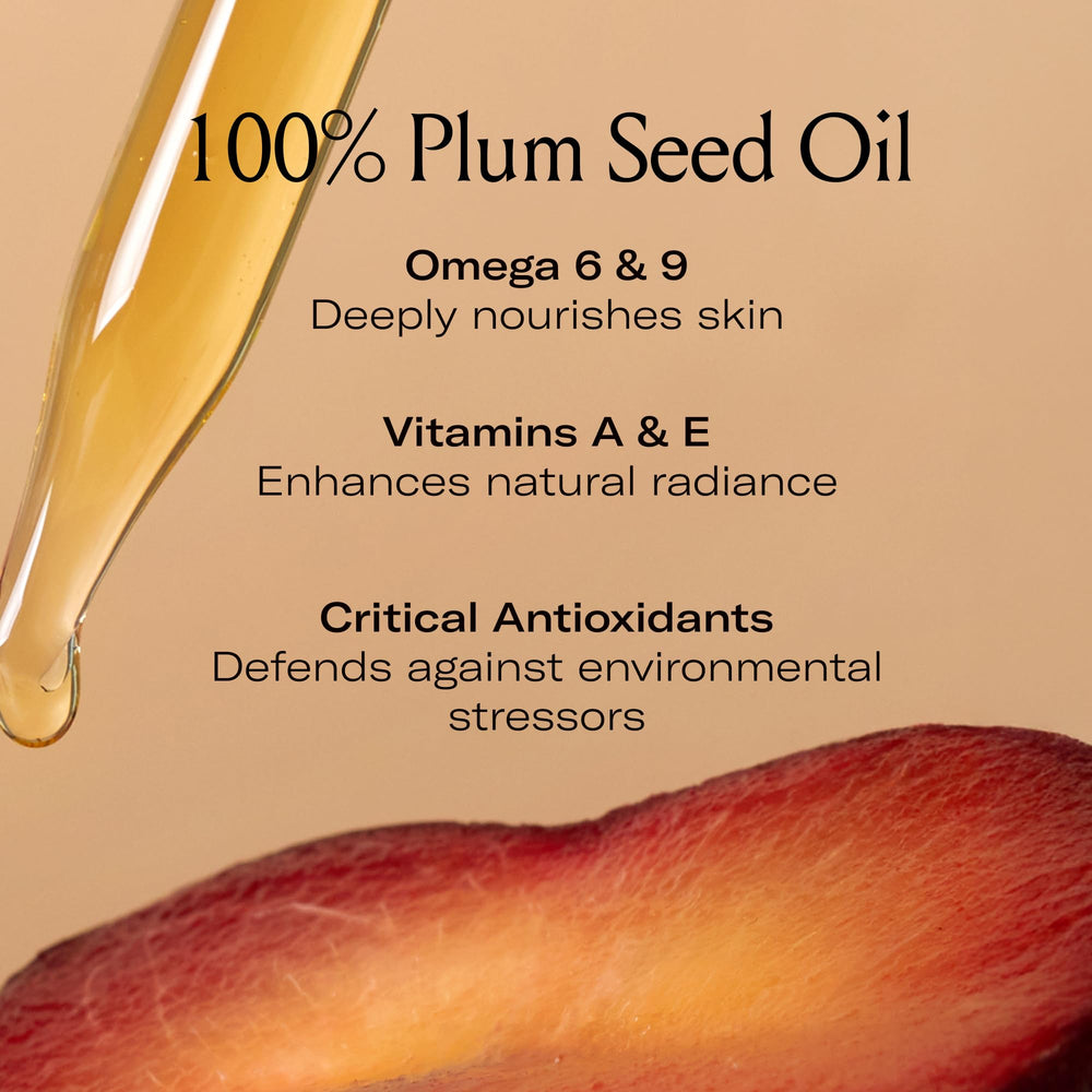 Texture légère du Plum Beauty Oil qui s Absorbe rapidement.