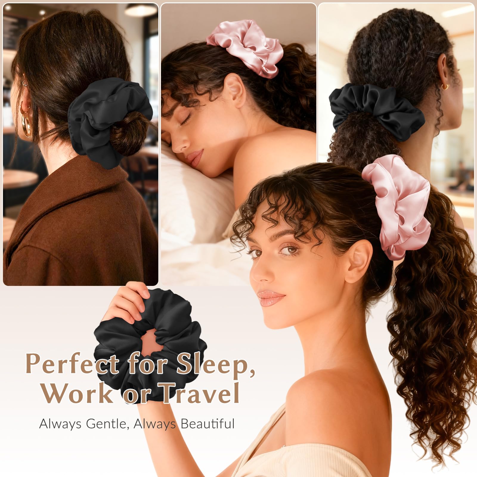 LEADUWAY chouchou satin: maintien sûr adapté à tous types de cheveux.